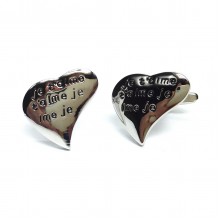 Je T'aime Heart Shaped Cufflinks